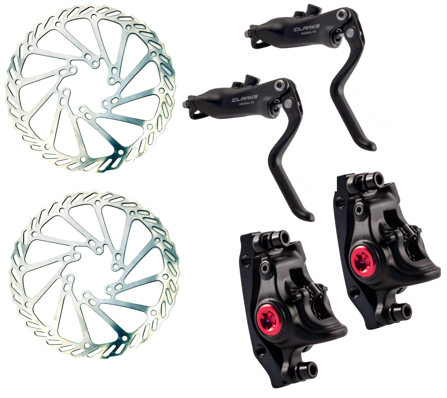 Clarks M Hydraulic Disc Brakes Complete Set Rotors Hoses