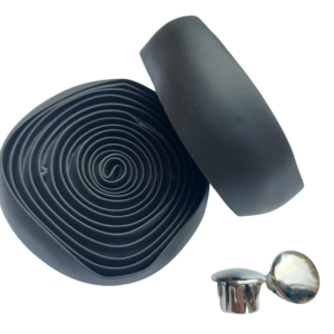 Foam Soft Cork Sports Road Bike Bicycle Handlebar Tape Black Endplugs 2x 2m Roll - Image 4