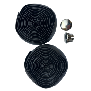 Foam Soft Cork Sports Road Bike Bicycle Handlebar Tape Black Endplugs 2x 2m Roll - Image 5