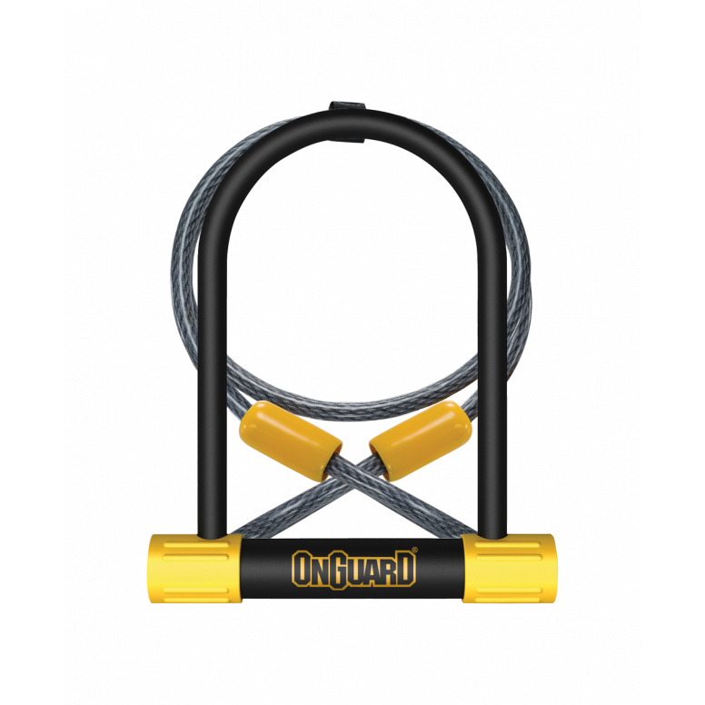 Onguard 8012 Bulldog U Lock D-Lock Sold Secure Silver Shackle D lock & cable