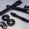 BMX 3 Piece Crankset - Crank Arms Axle Bottom Bracket US American Sized BLACK - Image 11