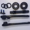 BMX 3 Piece Crankset - Crank Arms Axle Bottom Bracket US American Sized BLACK - Image 2