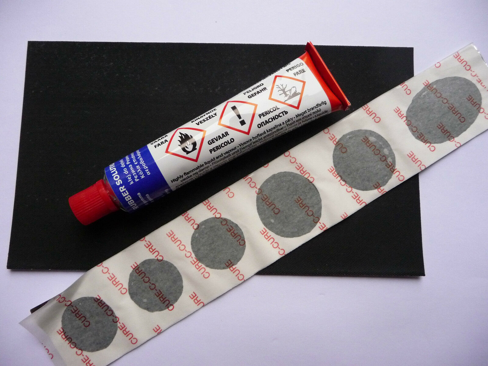 Bicycle Innertube Puncture Repair Glue Patches Patch Strip Set