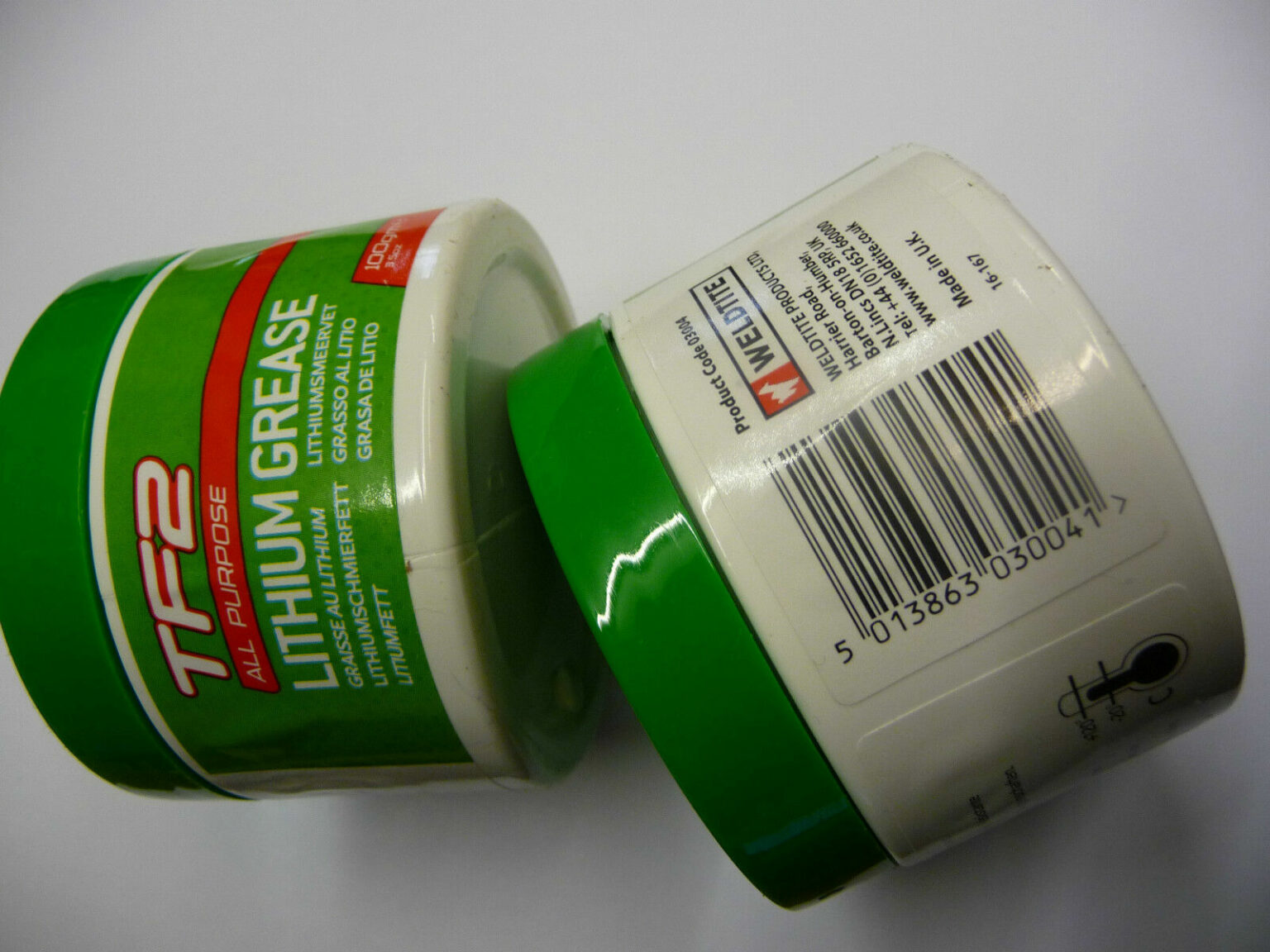 GREASE 2x TUB of Weldtite TF2 all purpose Lithium bicycle bearings