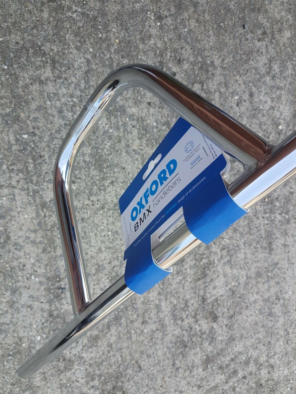 Oxford BMX Handlebars CW 650mm Width Old School c.w type Chrome