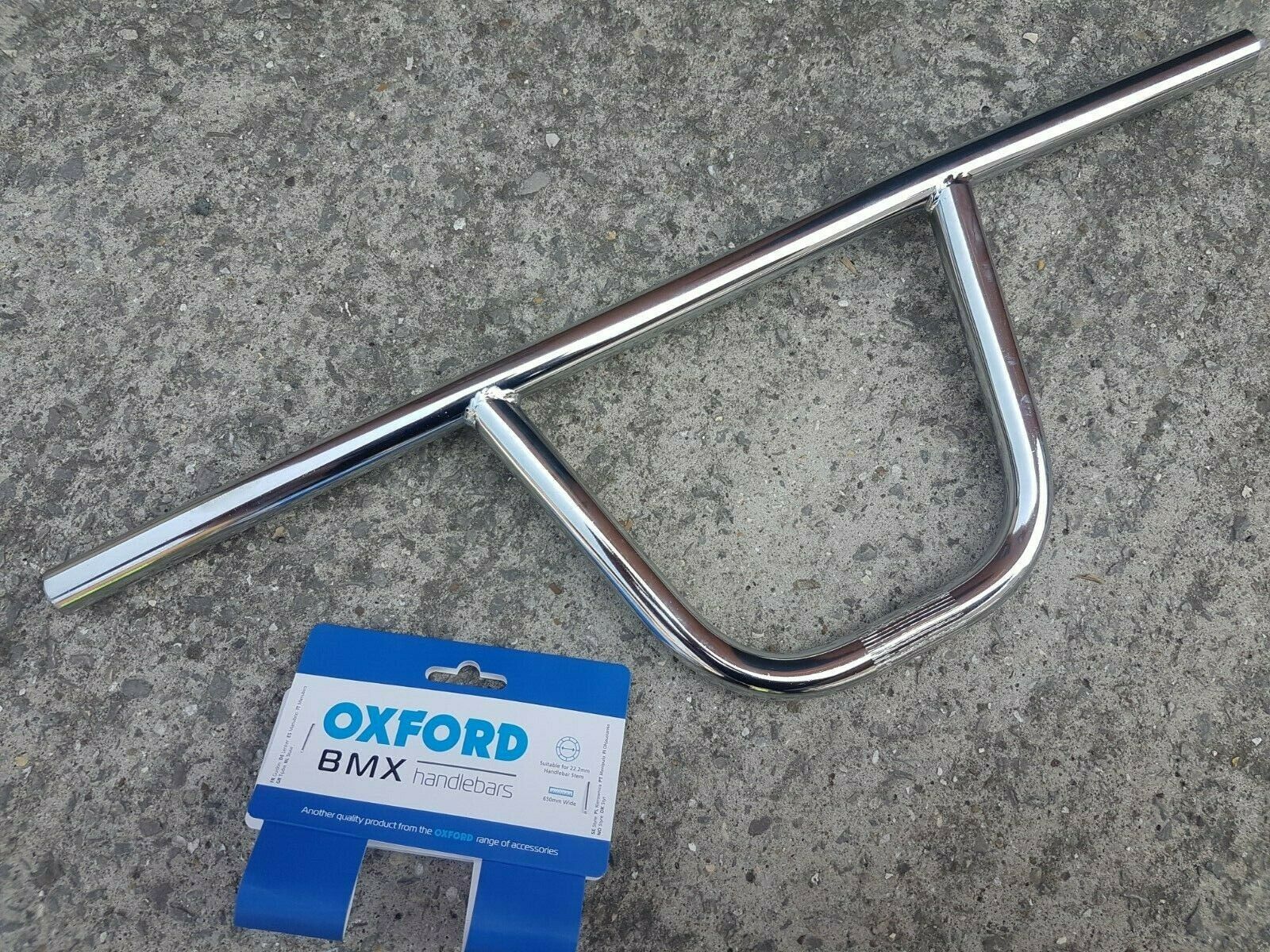 Oxford BMX Handlebars CW 650mm Width Old School c.w type Chrome