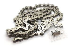 PYC Single Speed Bicycle Chain | 1/2" x 1/8" | Silver | 114 Links