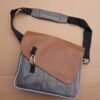 Satchel Side Pannier Bag Grey / Brown Tan Man Ladies Bag Bicycle Cycle Bike - Image 2