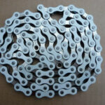 YBN 1/2 " x 1/8 " Chain BMX Retro Old School  YABAN - WHITE & SILVER