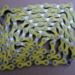 YBN 1/2 " x 1/8 " Chain BMX Retro Old School  YABAN - YELLOW & SILVER