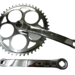 CRANKSET Single Speed Chainset 44t / 46t Chrome Steel Crank Vintage Retro look - 46T