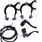 BMX Brakes Complete set Old school style calipers & mx levers - Like Dia Compe - Black