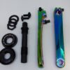 BMX 3 Piece Crankset Crank Arms Axle Bottom Bracket Old School US Size OIL SLICK - Image 7