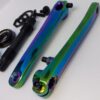 BMX 3 Piece Crankset Crank Arms Axle Bottom Bracket Old School US Size OIL SLICK - Image 3
