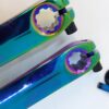 BMX 3 Piece Crankset Crank Arms Axle Bottom Bracket Old School US Size OIL SLICK - Image 2