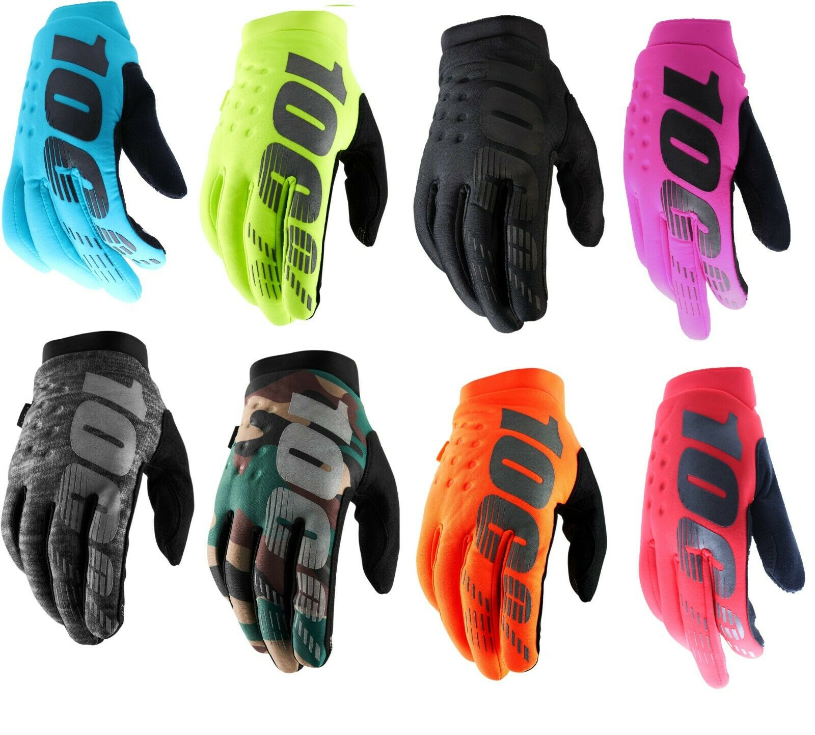 100% Brisker Kaltes Wetter Winter Motocross Enduro Bike Handschuhe Neon Orange / 