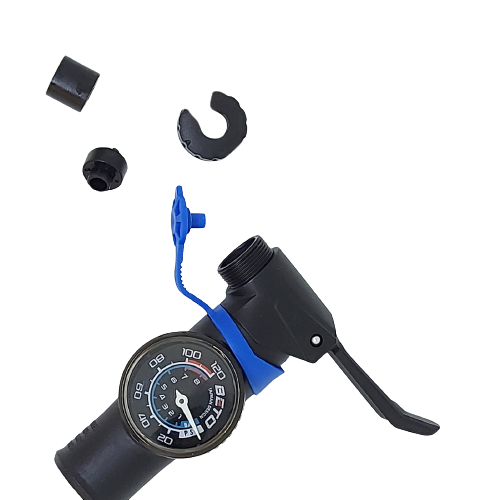 BETO Mini Pump Double-Shot 1.5″ Gauge fits SV AV PV FV DV & Bike bracket –  Hopkinson Cycles