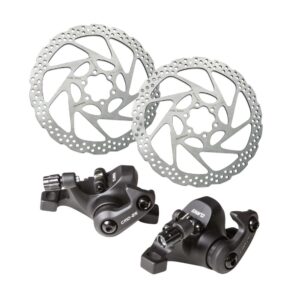 Clarks CMD-25 Disc Brakes - Front & Rear E-Bike Mechanical Brakeset, 160mm/180mm Rotors