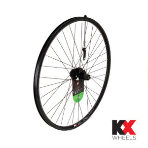 700c Rear Wheel Cassette Disc QR Black V Section Rim Hybrid - Image 4