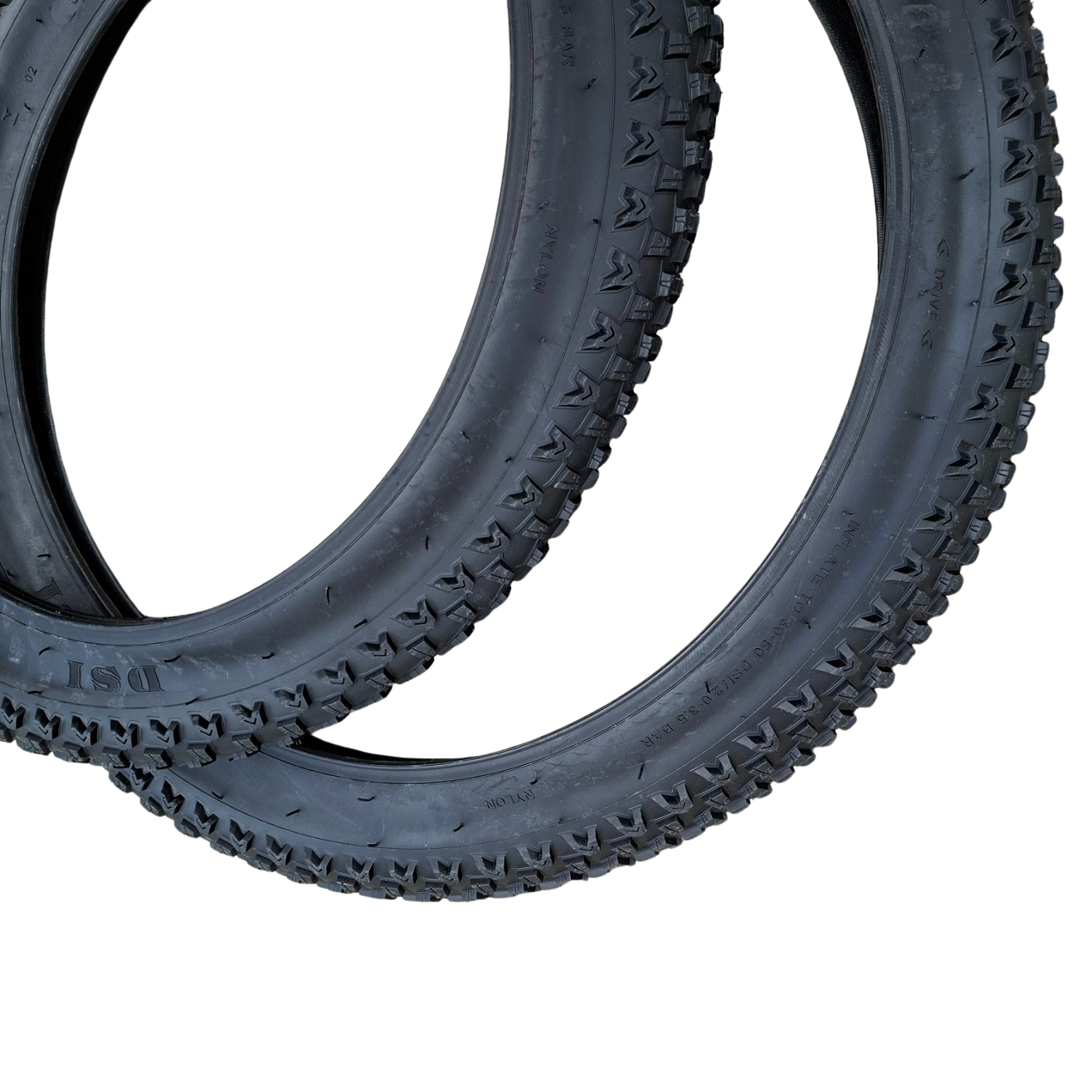 Pair of 20" Tyres & Tubes - 20 x 2.20 | Junior Bike MTB Tread | Black - Image 4