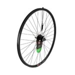 700c Hybrid wheel rear double wall Disc QR Screw on hub for freewheel Black