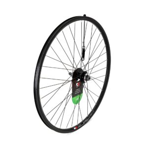 700c Hybrid wheel rear double wall Disc QR Screw on hub for freewheel Black