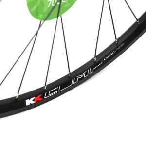 700c Hybrid wheel rear double wall Disc QR Screw on hub for freewheel Black