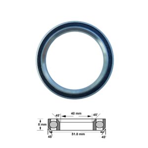 ACB518H8 Headset Bearing 40 x 51.8 x 8 Chamfer 45/45 Angular Contact