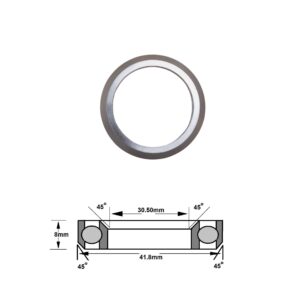 MH-P08H8 Headset Bearing 30.5 x 41.8 x 8 Chamfer 45/45 Angular contact