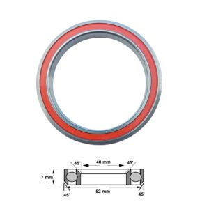 MH-P16 Headset Bearing 40 x 52 x 7 Chamfer 45/45 Angular Contact