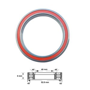 MH-P16H8 Headset Bearing 40 x 52 x 8 Chamfer 45/45 Angular Contact