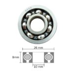 6000 bearing front wheel hub 10 x 26 x 8 mm