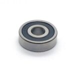 6200-2RS sealed bearing for bicycle hubs, designed for smooth rotation and durability with dual rubber seals for protection against dirt and moisture.