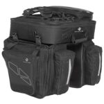 "M-WAVE Amsterdam Triple Pannier Bag – 62L multifunctional bicycle storage with two side panniers and a detachable top bag, ideal for commuting, touring, and adventure cycling.