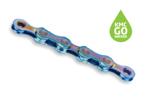 KMC GO WAXED Chain X11 Aurora Blue 11 speed 118 links Oil Slick - Image 2