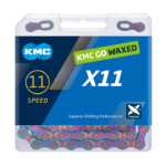 KMC GO WAXED Chain X11 Aurora Blue 11 speed 118 links Oil Slick