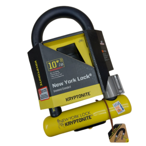 Kryptonite New York Diamond U-Lock with 26mm angle grinder-resistant shackle, Sold Secure Diamond rated, ideal for high-risk areas and high-value bikes.