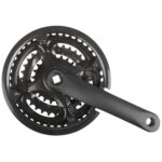 Triple Chainset 22/32/42T – 170mm Crank Arms – 3-Speed Black Alloy Crank with Steel Riveted Chainrings & Chain Guard – JIS Fit
