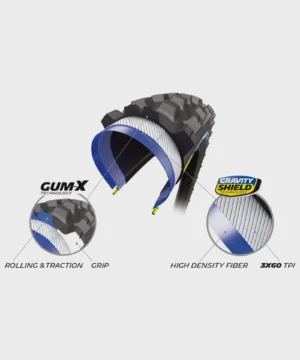 Tread detail of Michelin Wild AM² Gum-X3D dual-compound MTB tyre