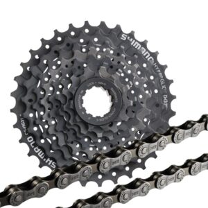 Shimano 8-Speed PowerPack — CS-HG31 11-32T Cassette & CN-HG40 Chain (116L) The Perfect Drivetrain Upgrade — Reliable, Smooth, and Built to Last This genuine Shimano PowerPack includes both the CS-HG31 8-Speed Cassette (11-32T) and the CN-HG40 6/7/8-Speed Chain (116 Links) — providing everything you need to refresh your bike's drivetrain with crisp, reliable shifting. Ideal for MTB, hybrid, or touring bikes running 6, 7, or 8-speed drivetrains. Included in the PowerPack: 🔧 Shimano CS-HG31 8-Speed Cassette — 11-32T High-quality 8-speed cassette for smooth, precise shifting Hyperglide (HG) sprockets with computer-designed tooth profiles & shift gates Lightweight cutaway sprockets maintain rigidity Nickel-plated finish for long-lasting corrosion resistance Steel cassette lockring included For use with 8-speed HG chains Ratio: 11-32 Teeth Discipline: MTB, Hybrid Colour: Black 🔧 Shimano CN-HG40 Chain — 116 Links Compatible with 6, 7, or 8-speed drivetrains Optimised for smooth shifting on HG sprockets Includes quick and easy connecting link Heat-treated rollers, pins & plates for exceptional durability Mushroomed pins provide maximum strength exceeding ISO standards Chain Width: 7.3mm Length: 116 Links Weight: Approx. 335g Colour: Grey Discipline: MTB, Road, Hybrid Why Choose the Shimano PowerPack? ✔️ All-in-one solution — Cassette & Chain perfectly matched for hassle-free installation ✔️ Genuine Shimano quality — Smooth shifting & long lifespan ✔️ Ideal for drivetrain upgrades or replacements ✔️ Trusted by riders worldwide for MTB, Hybrid & Touring bikes Why Buy from Hopkinson Cycles? ✅ Free UK Delivery on all orders ✅ Expert advice from real cyclists ✅ Trusted family-run business — Supporting riders since [insert your founding year] ✅ Direct customer support — Not a faceless corporation ✅ Excellent feedback from happy customers Need technical advice or unsure if this fits your bike? Get in touch: 📞 01924 274209 📧 info@hopkinsoncycles.com 🌐 www.hopkinsoncycles.com Hopkinson Cycles Queen Street, Horbury, Wakefield, WF4 6LP