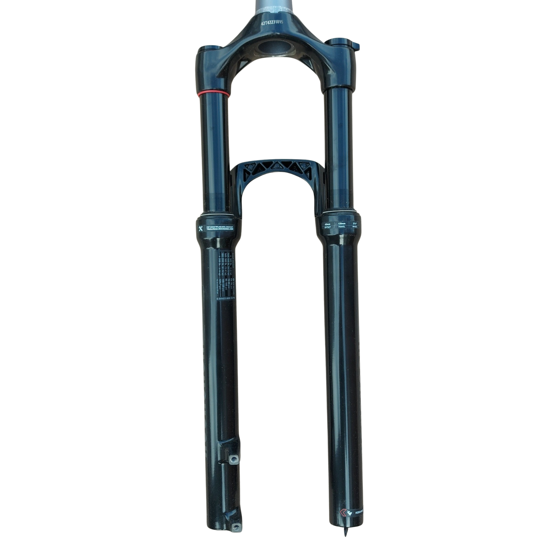 RockShox Judy Gold RL 27.5 inch mountain bike suspension fork with 120mm travel, Solo Air spring, Motion Control RL damping, 42mm offset, 9mm QR axle, disc brake compatible, lightweight aluminum and magnesium construction, gloss black finish – premium MTB fork for trail, XC, and all-mountain riding available at Hopkinson Cycles