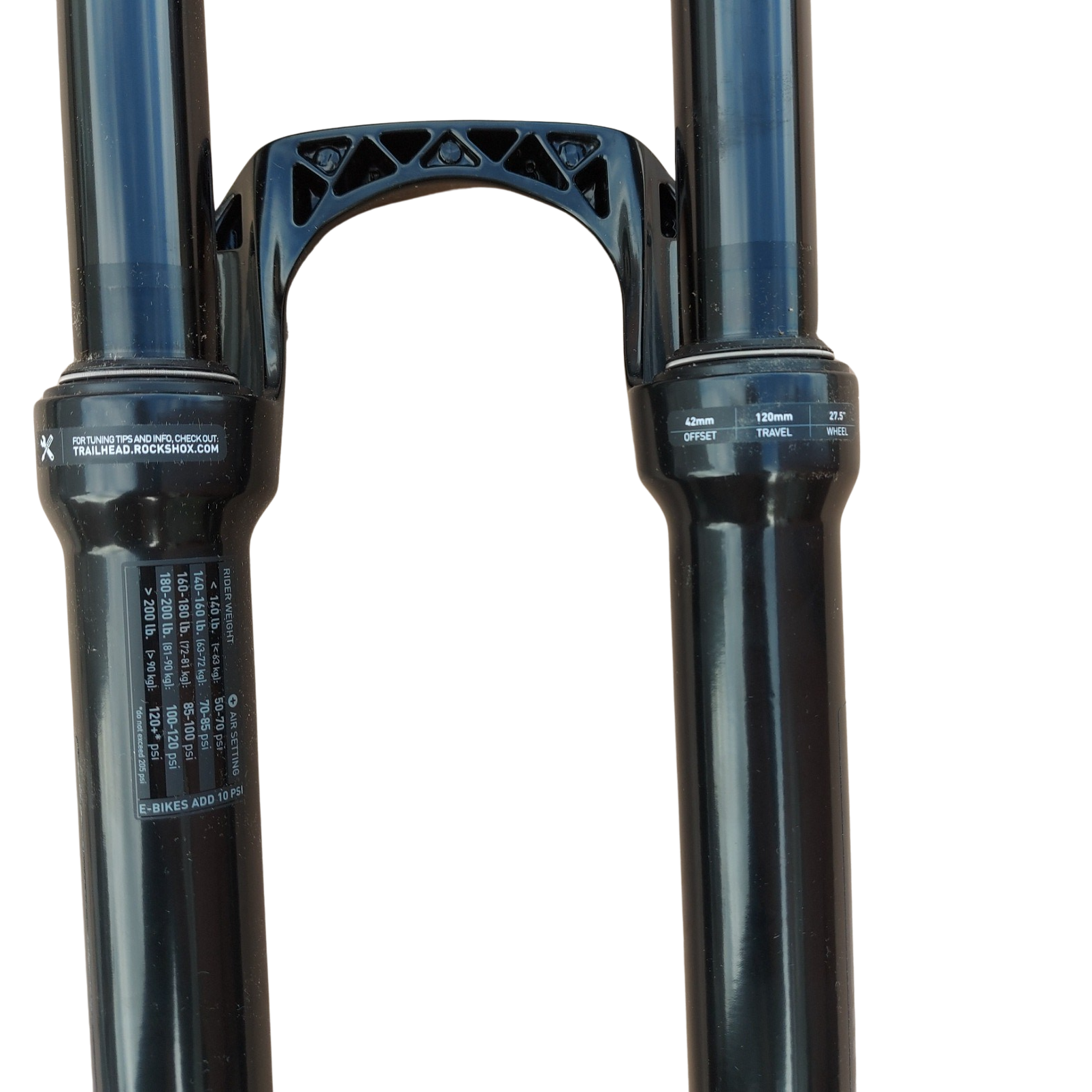 RockShox Judy Gold RL 27.5 inch mountain bike suspension fork with 120mm travel, Solo Air spring, Motion Control RL damping, 42mm offset, 9mm QR axle, disc brake compatible, lightweight aluminum and magnesium construction, gloss black finish – premium MTB fork for trail, XC, and all-mountain riding available at Hopkinson Cycles