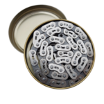 Gusset MX Chain single speed narrow 1/2 x 3/32 Chrome polish Grey 102 links