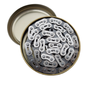 Gusset MX Chain single speed narrow 1/2 x 3/32 Chrome polish Grey 102 links