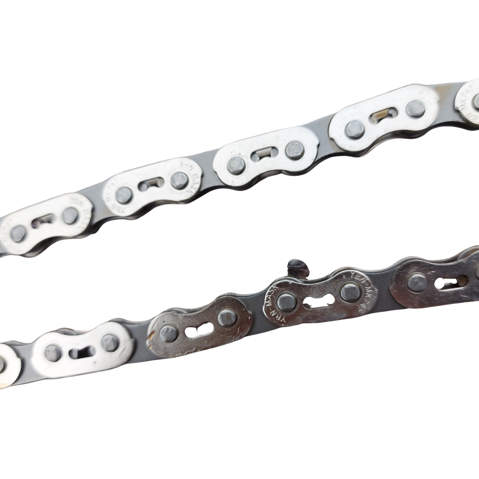 Gusset MX Chain single speed narrow 1/2 x 3/32 Chrome polish Grey 102 links