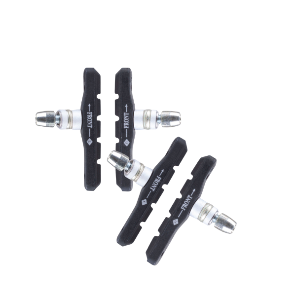 2 Pairs V-Brake Blocks - 70 T-A V-Brake Shoes Asymmetrical - for Aluminium & Steel Rims