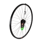 700c Hybrid Front Wheel – Alloy Doublewall Rim | 6-Bolt Disc | 100mm QR | Black