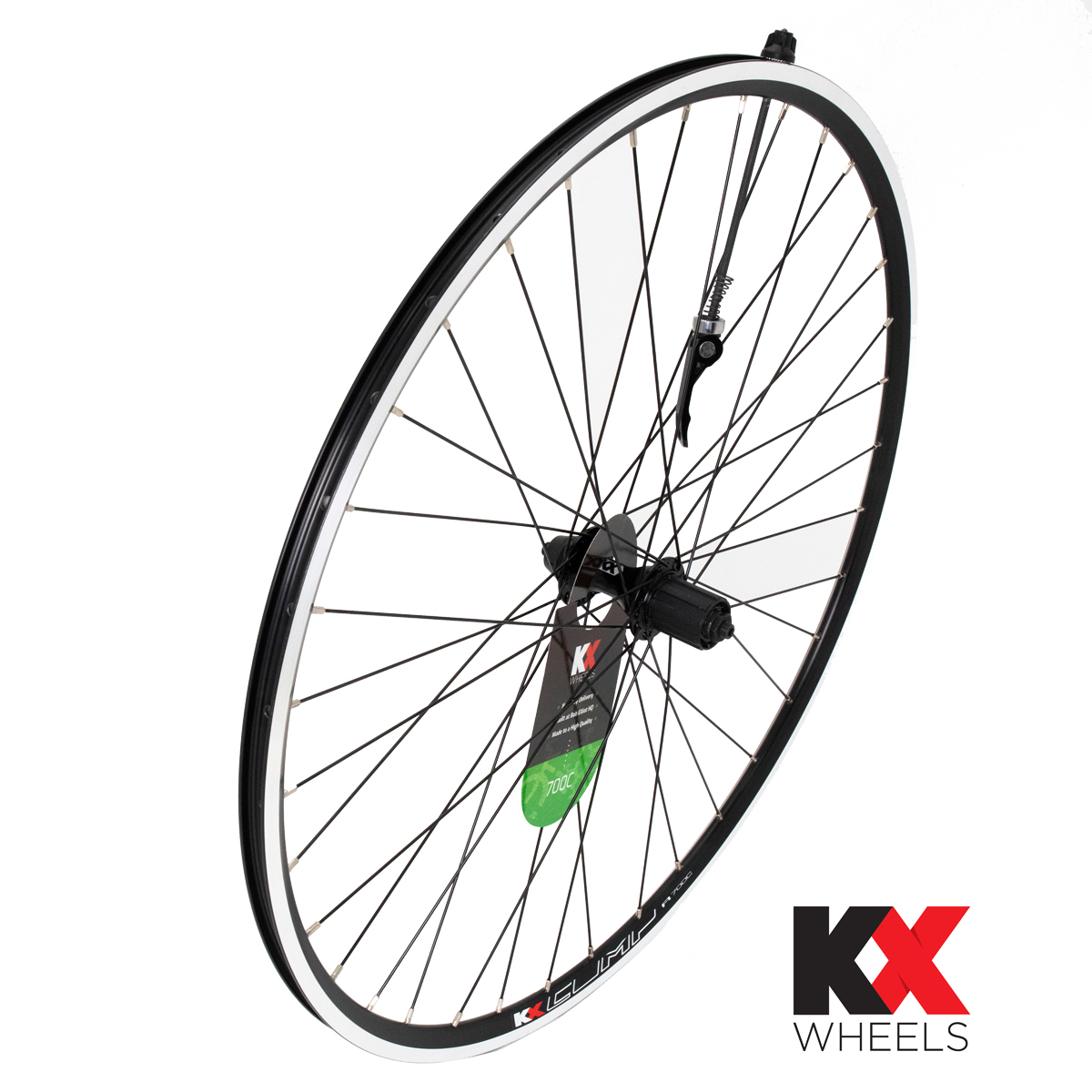 700c Rear Road Wheel – Cassette Hub | Quick Release | Black Alloy Rim – KX COMP 6012BK