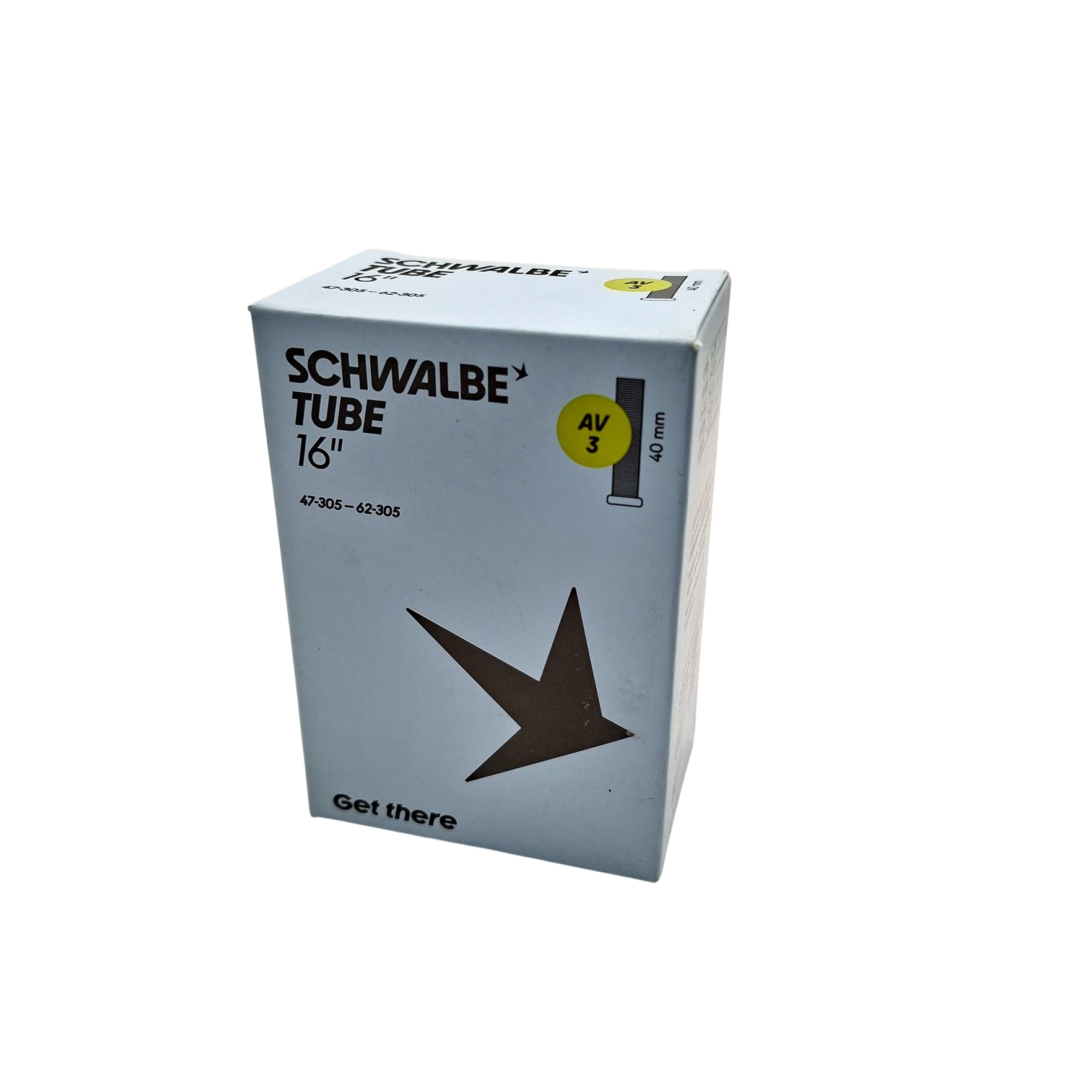 Schwalbe AV3 16 x 1.75–2.40" Bicycle Inner Tube – Schrader Valve 40mm - Image 2