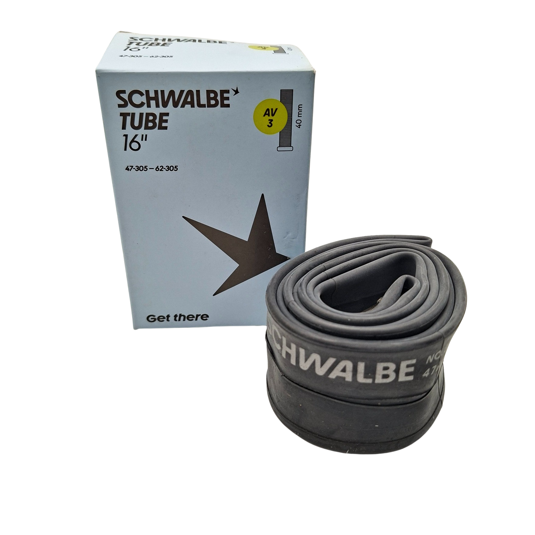 Schwalbe AV3 16 x 1.75–2.40" Bicycle Inner Tube – Schrader Valve 40mm - Image 3